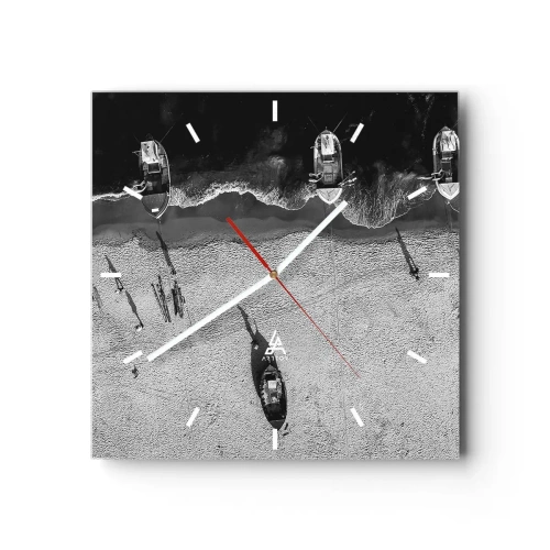 Relógio de parede - Relógio em vidro - Ainda na costa… - 40x40 cm