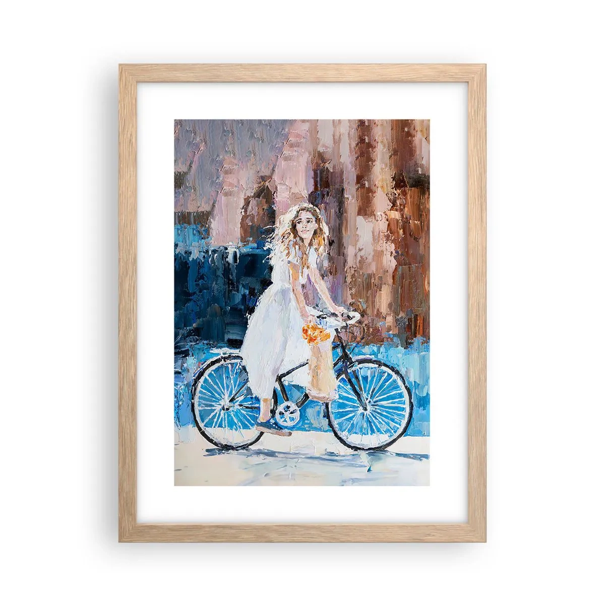 Pôster com moldura de carvalho claro - Alegria pela manhã - 30x40 cm