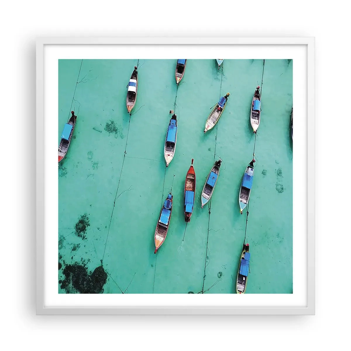 Pôster em moldura branca - Na alegre expectativa - 60x60 cm