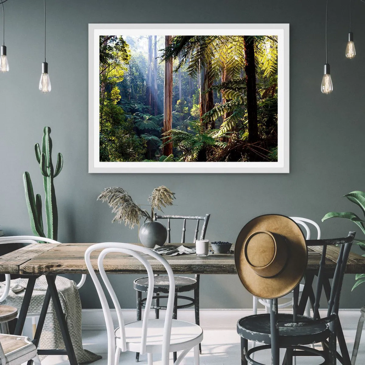 Pôster em moldura branca - Um conto de fadas da floresta - 70x50 cm