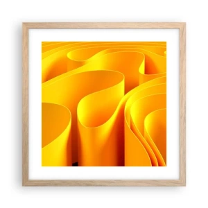 Pôster com moldura de carvalho claro - Como as ondas do sol - 40x40 cm