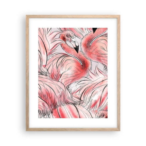 Pôster com moldura de carvalho claro - Bird corps de ballet - 40x50 cm