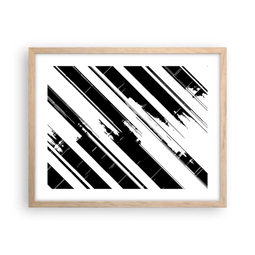 Pôster com moldura de carvalho claro - Uma composição intensa e dinâmica - 50x40 cm