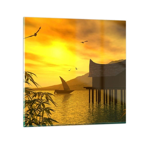 Quadro em vidro - A desejada paz - 40x40 cm