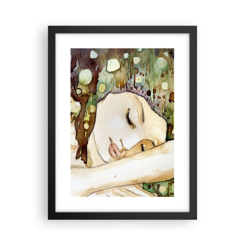 Pôster com moldura preta - Um sonho Violeta Esmeralda - 30x40 cm