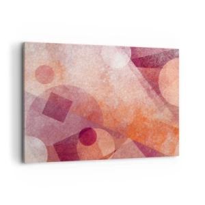 Quadro em tela - Transformações geométricas em rosa - 100x70 cm
