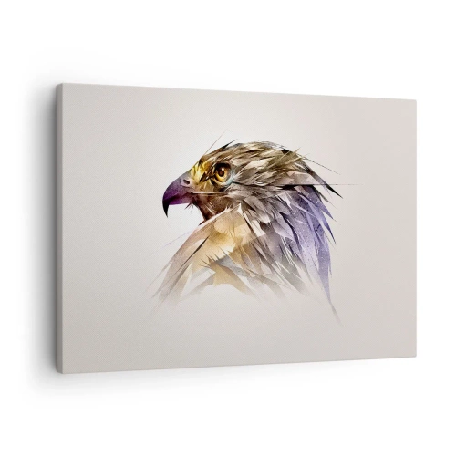 Quadro em tela - Retrato artístico de uma águia em tons pastel - 70x50cm - Retrato de um guerreiro - Decoração de parede moderna para a sala de estar e quarto ARTTOR