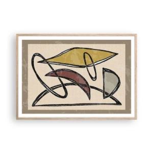 Pôster com moldura de carvalho claro - Verticais e horizontais - 100x70 cm