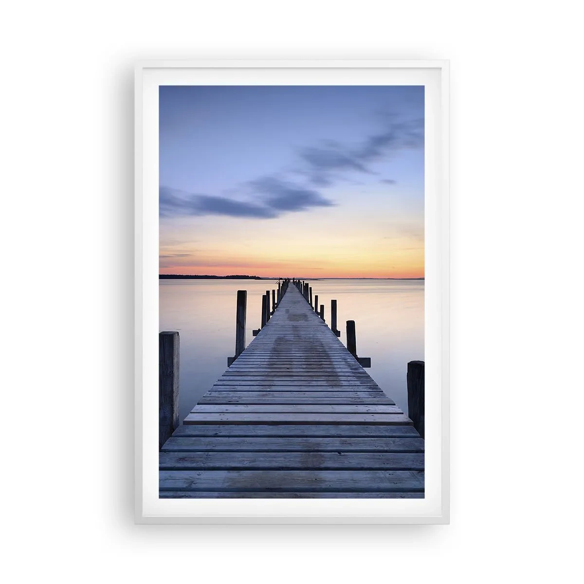 Pôster em moldura branca - A calma de um crepúsculo sereno - 61x91 cm