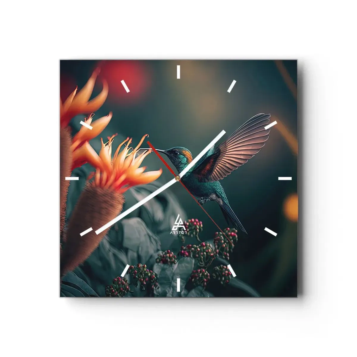 Relógio de parede - Relógio em vidro - Uma vida verdadeiramente colorida - 40x40 cm