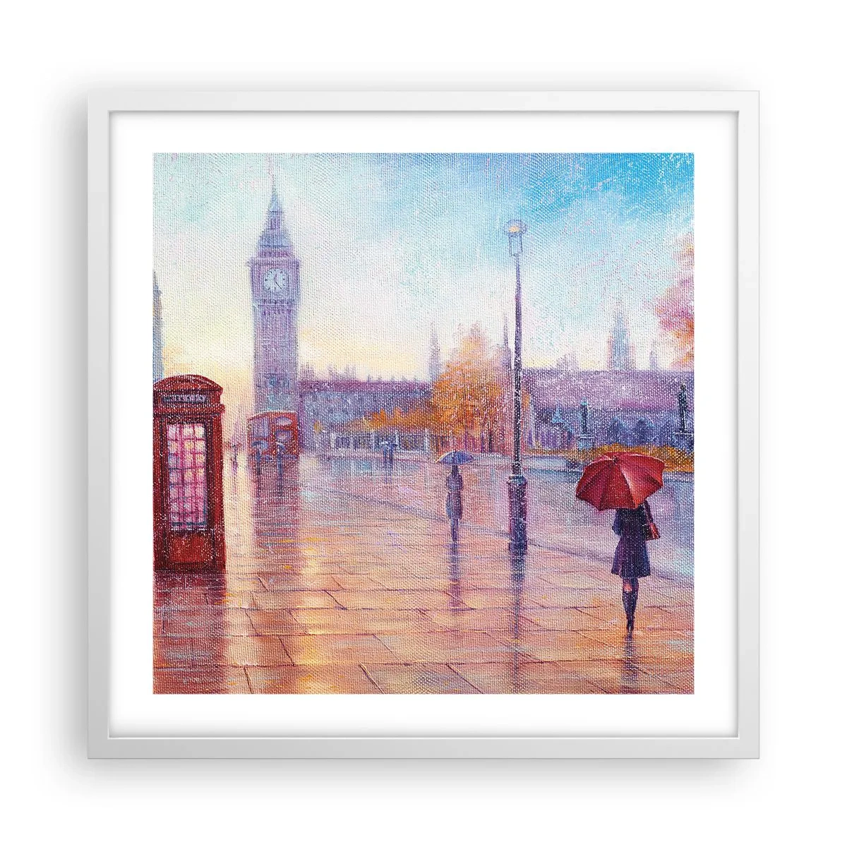 Pôster em moldura branca - Um dia de outono em Londres - 50x50 cm