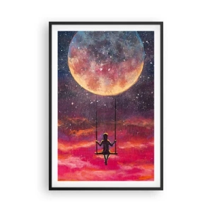 Pôster com moldura preta - Balanço nas nuvens - 61x91 cm