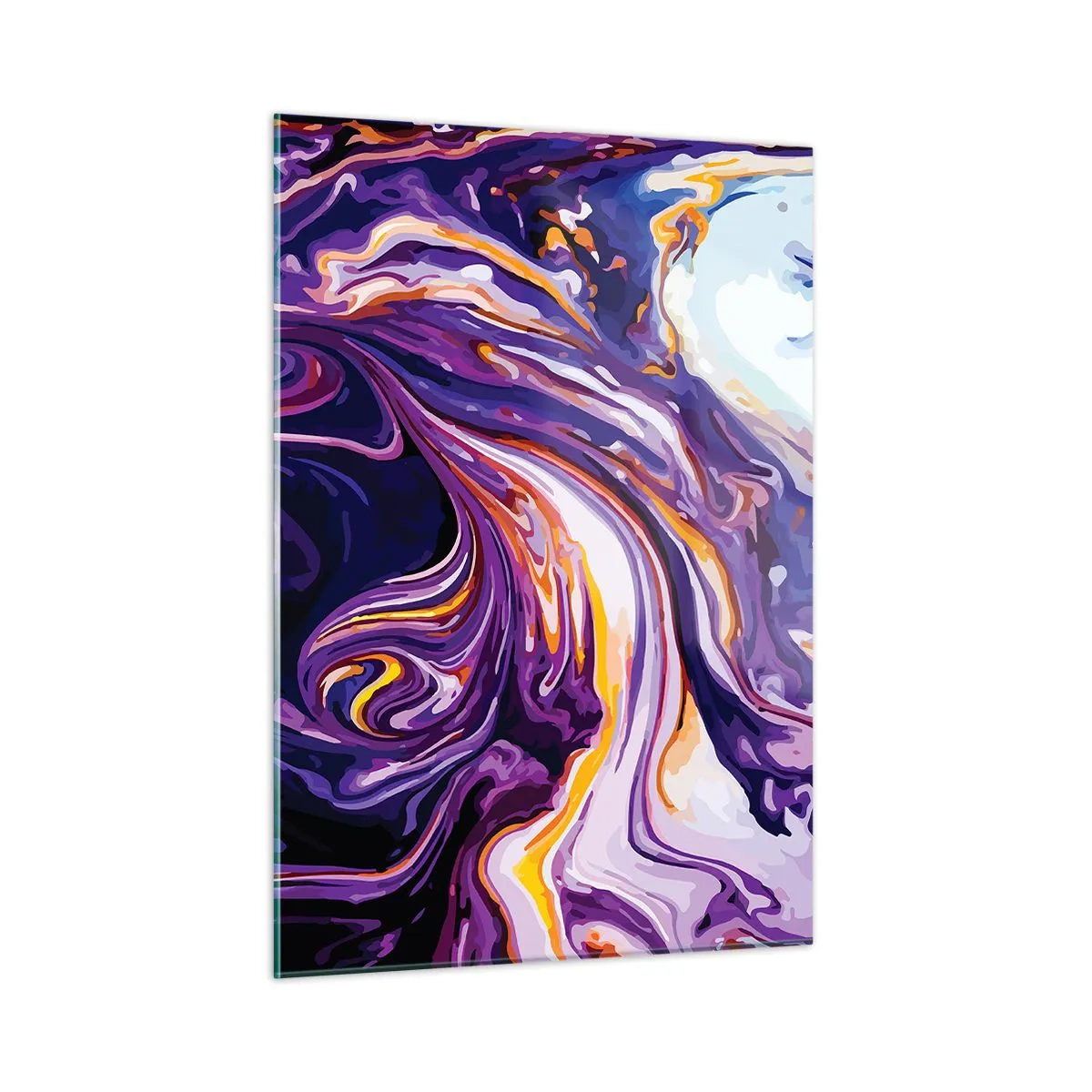 Quadro em vidro - Onde o espaço se dobra em roxo - 50x70 cm