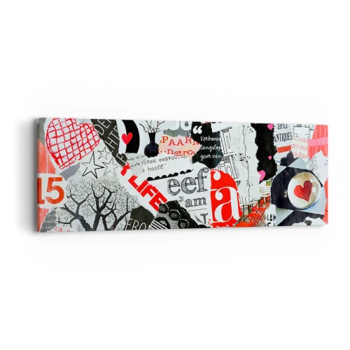 Quadro em tela - Colagem hipster - 90x30 cm