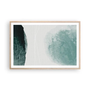 Pôster com moldura de carvalho claro - Encontro com a neblina - 91x61 cm