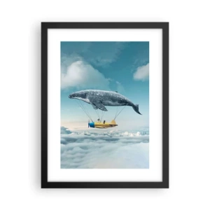 Pôster com moldura preta - Por que não? - 30x40 cm