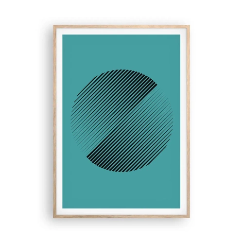 Pôster com moldura de carvalho claro - Círculo – uma variação geométrica - 70x100 cm