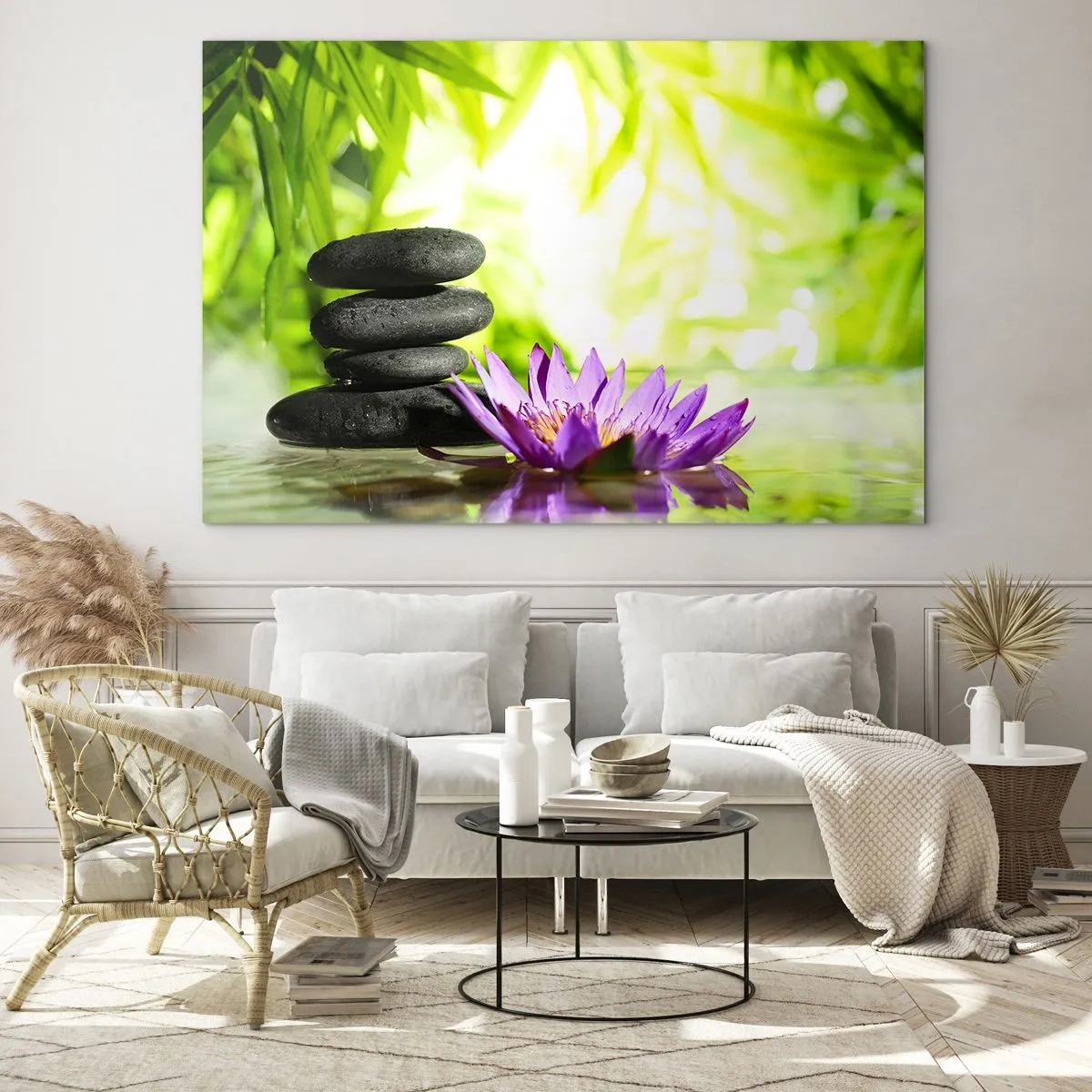 Quadro em vidro - Em um arbusto de bambu - 120x80 cm