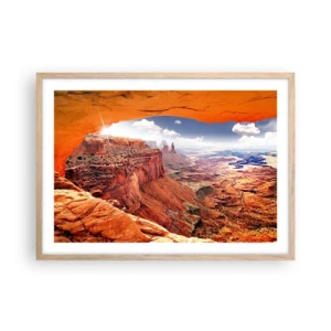 Pôster com moldura de carvalho claro - Esculpido pela própria natureza - 70x50 cm