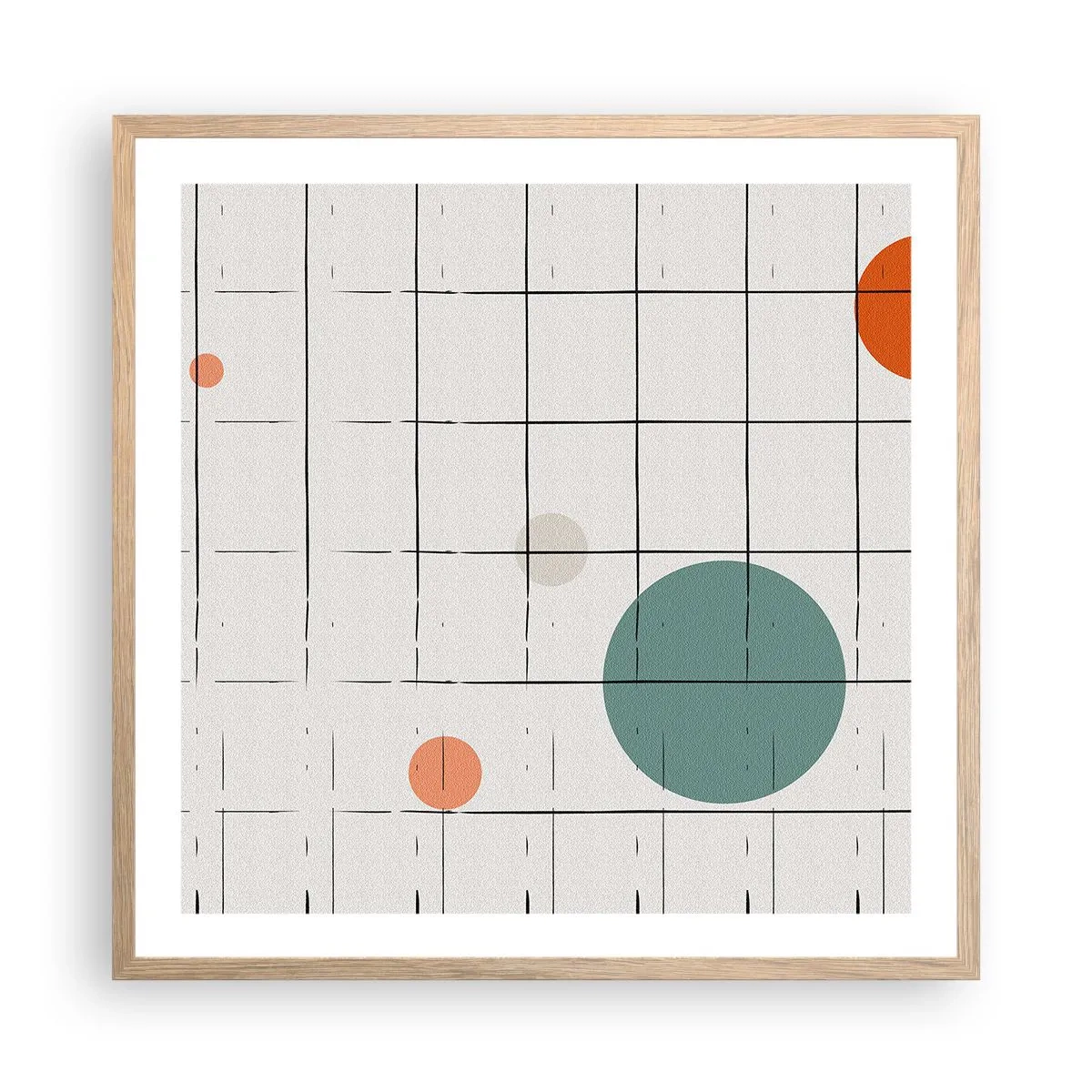 Pôster com moldura de carvalho claro - Encurralado. Nós ou eles? - 60x60 cm