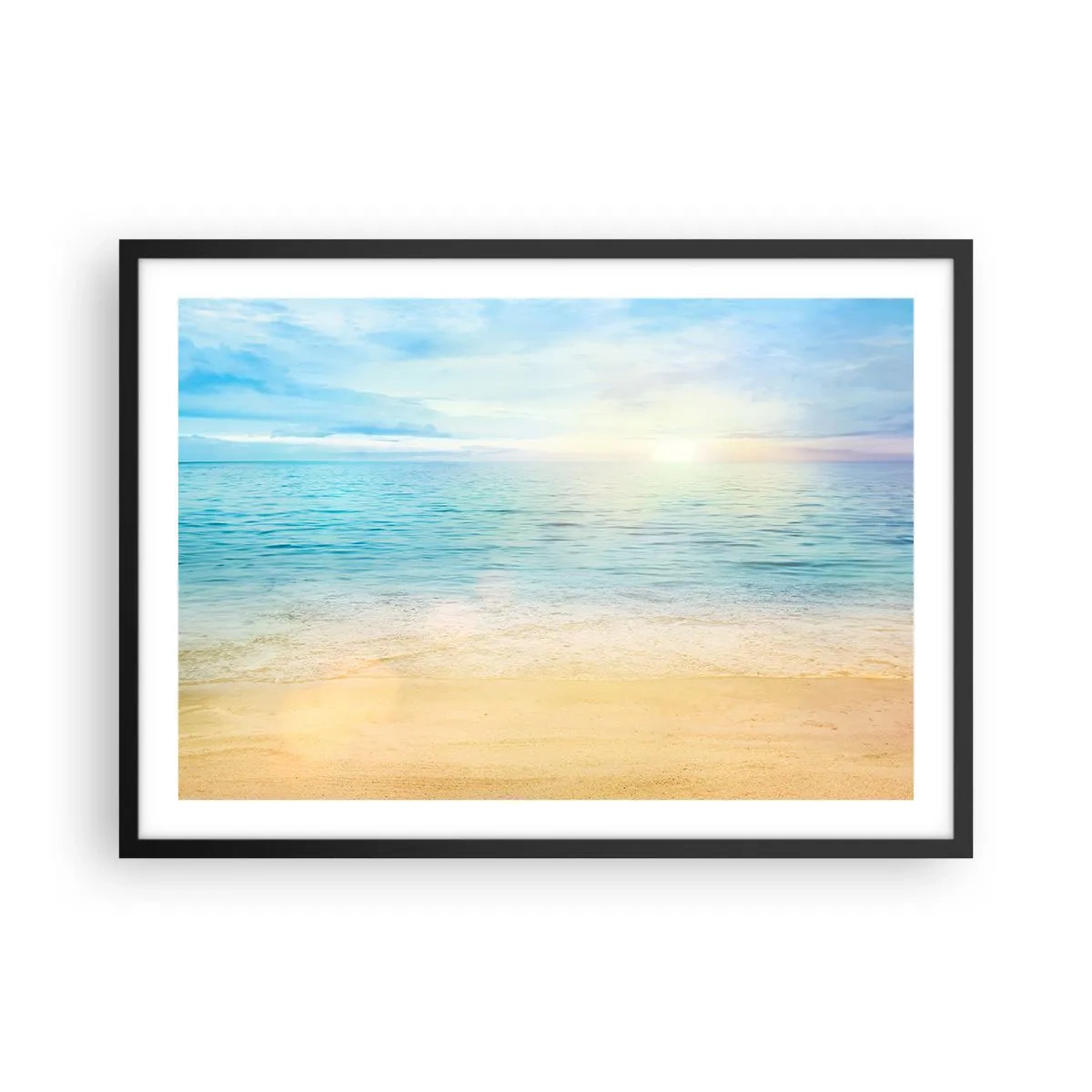 Pôster com moldura preta - Grande azul - 70x50 cm