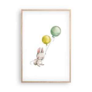 Pôster com moldura de carvalho claro - Também quero voar! - 61x91 cm