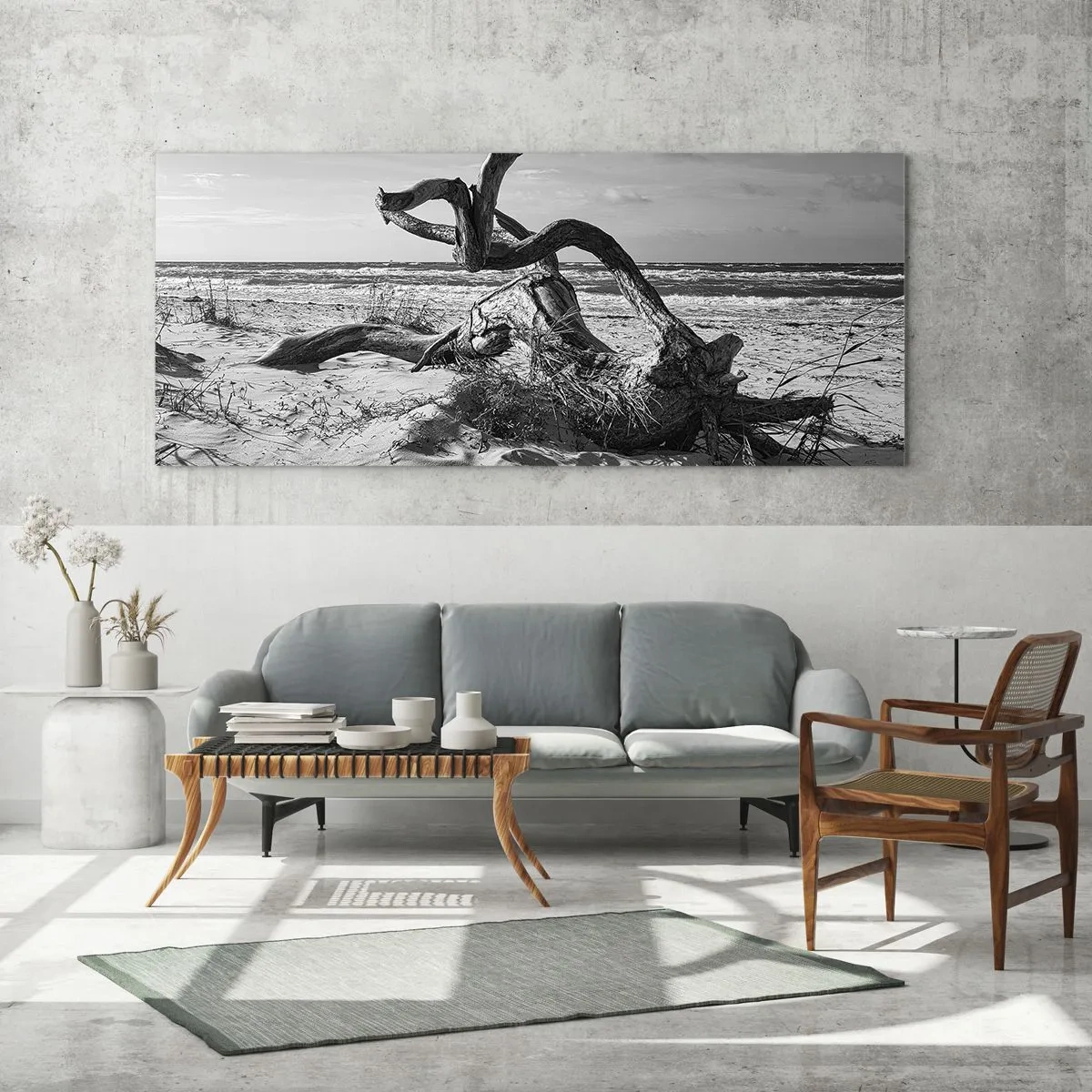Quadro em vidro - Escultura do mar - 100x40 cm
