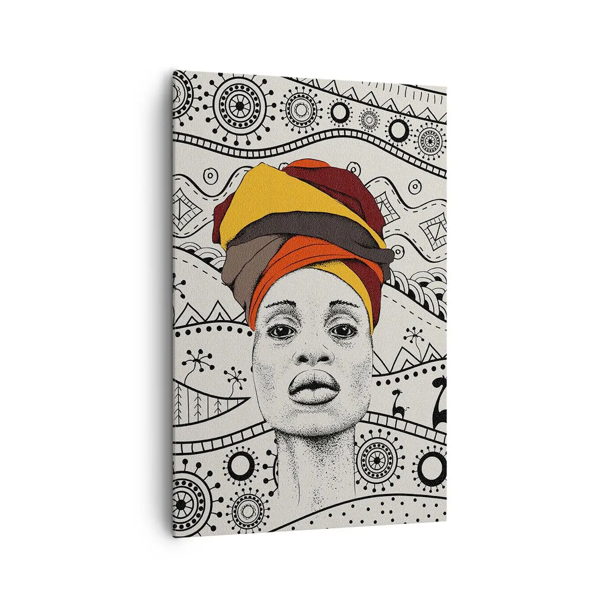 Quadro em tela - Retrato africano - 80x120 cm