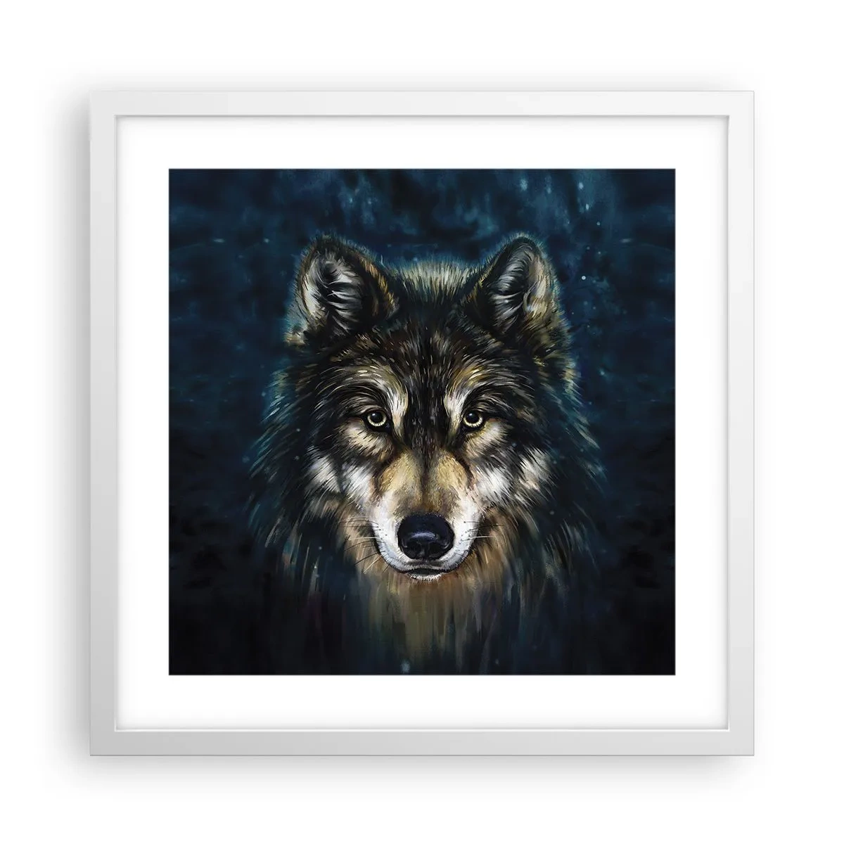 Pôster em moldura branca - Alfa? E ómega - 40x40 cm