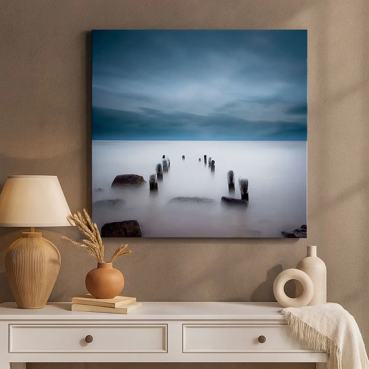 Quadro em tela - Lago pensativo - 30x30 cm