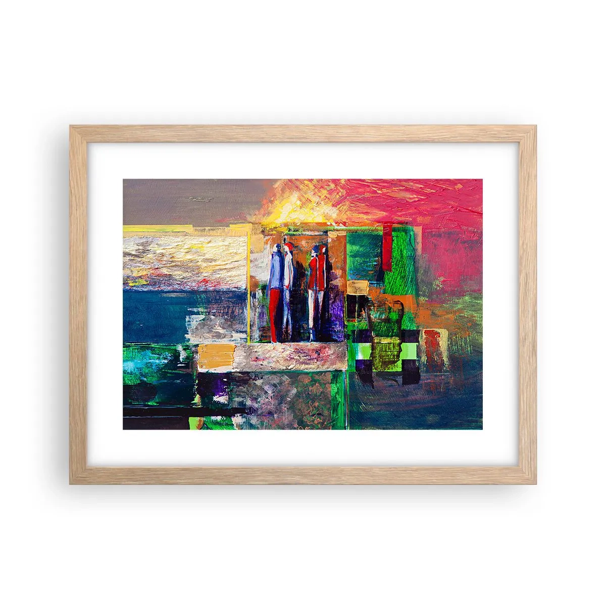 Pôster com moldura de carvalho claro - Relacionamentos e emoções - 40x30 cm