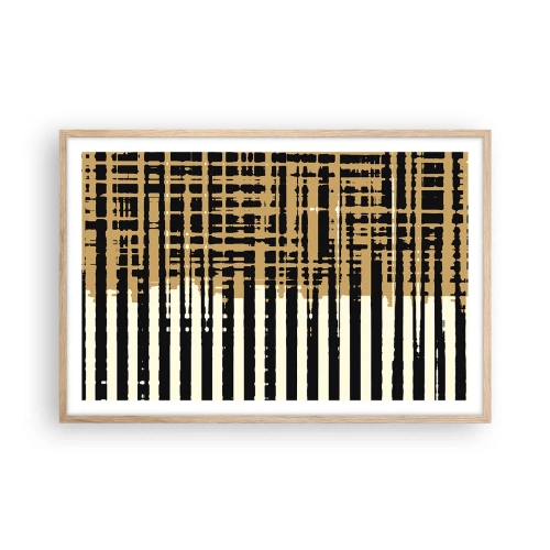 Pôster com moldura de carvalho claro - Abstração arquitetónica - 91x61 cm