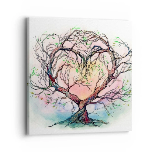 Quadro em tela - Juntos contra os vendavais - 40x40 cm