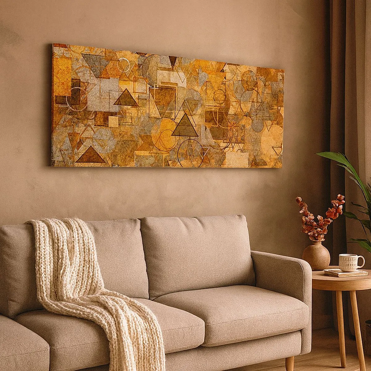 Quadro em tela - O mundo em forma - 100x40 cm