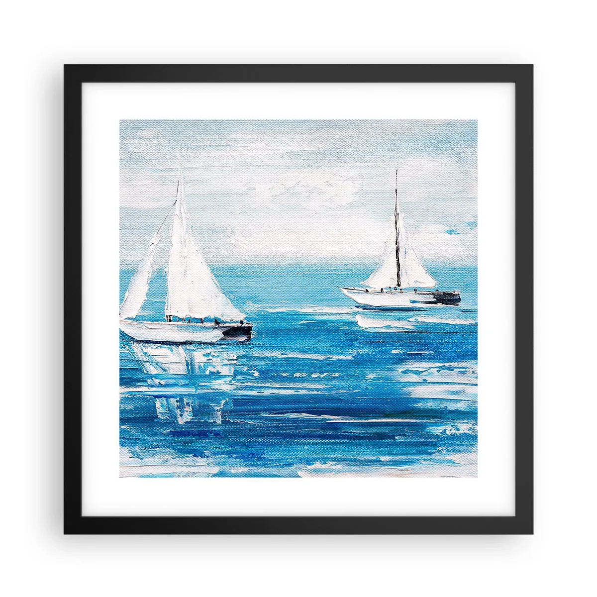 Pôster com moldura preta - Com um amigo ao meu lado - 40x40 cm