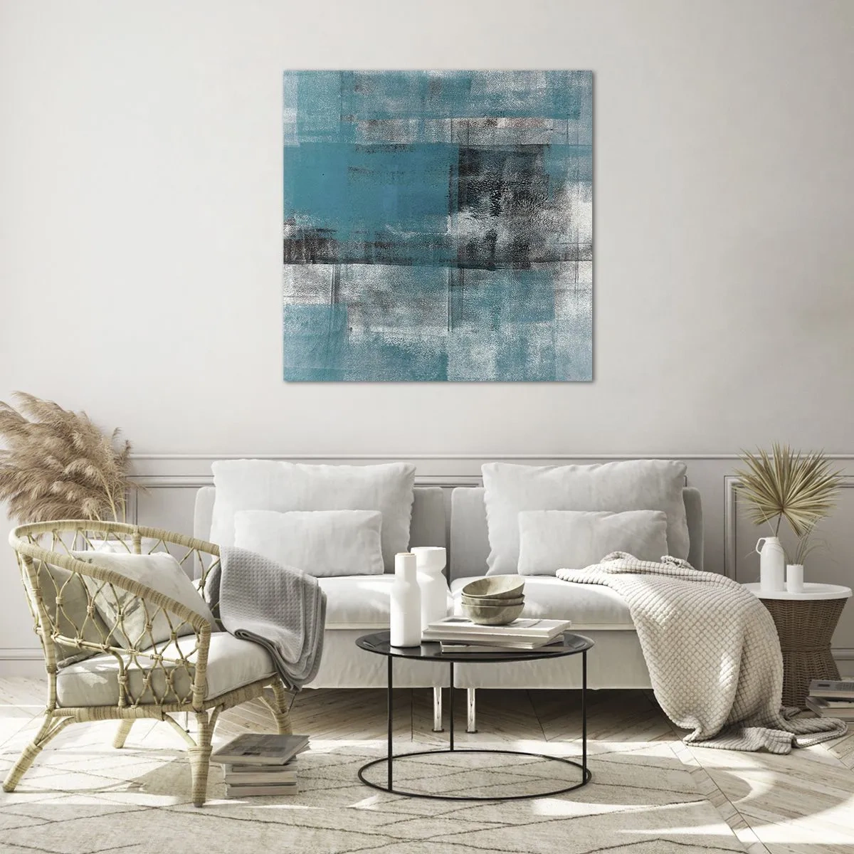 Quadro em vidro - Água e ar - 50x50 cm