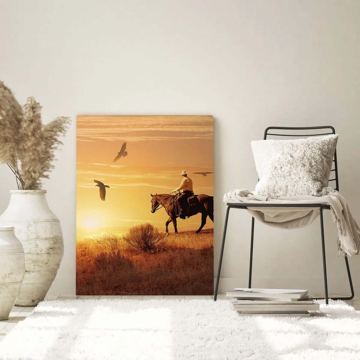 Quadro em vidro - Sozinho em toda a pradaria - 50x70 cm