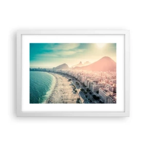 Pôster em moldura branca - Férias eternas no Rio - 40x30 cm