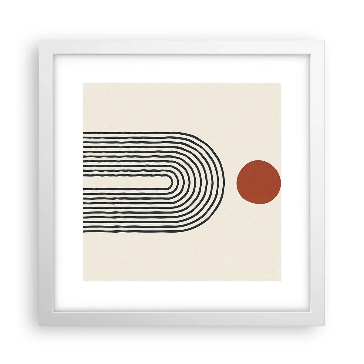 Pôster em moldura branca - Magnetismo de formas e cores - 30x30 cm