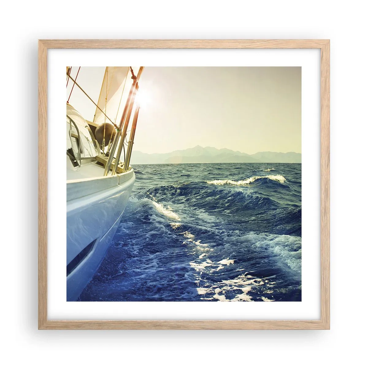 Pôster com moldura de carvalho claro - Depois da aventura - 50x50 cm