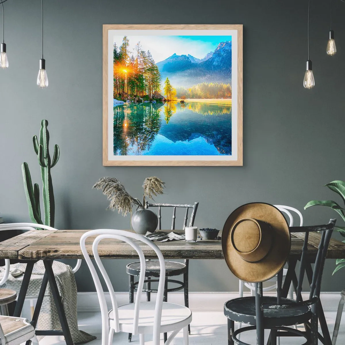 Pôster com moldura de carvalho claro - Majestade e doçura - 40x40 cm