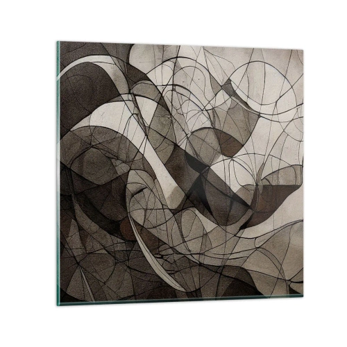 Quadro em vidro - Circulação das cores da terra - 40x40 cm