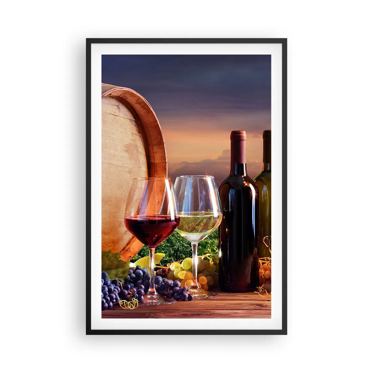 Pôster com moldura preta - Aqui a vida tem um sabor - 61x91 cm