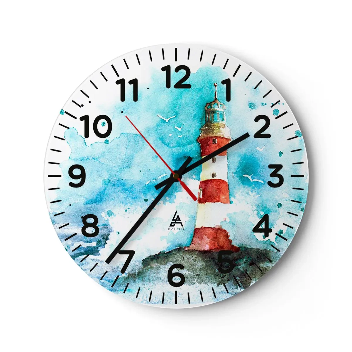 Relógio de parede - Relógio em vidro - Unidade dos elementos da natureza - 30x30 cm