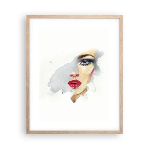 Pôster com moldura de carvalho claro - Reflexão numa gota de água - 40x50 cm