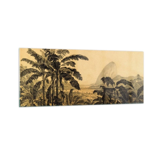 Quadro em vidro - num clima colonial - 100x40 cm