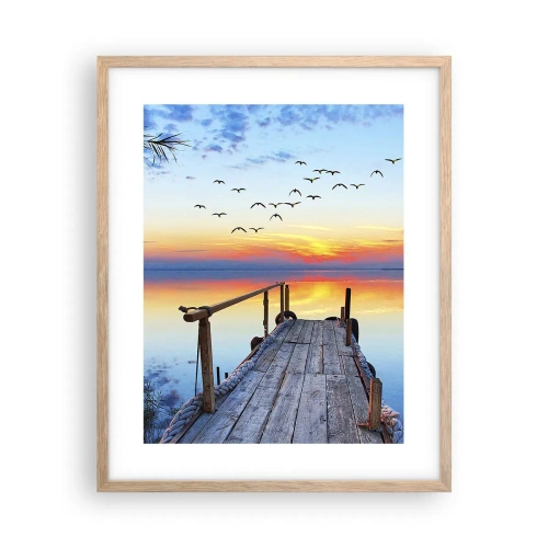 Pôster com moldura de carvalho claro - É hora de voltar... - 40x50 cm