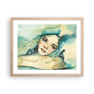 Pôster com moldura de carvalho claro - Am I blue? - 50x40 cm