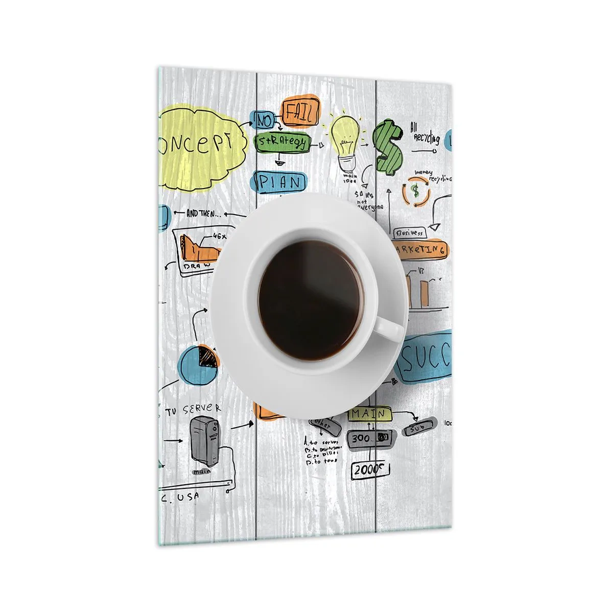 Quadro em vidro - Tempo para uma pausa - 70x100 cm