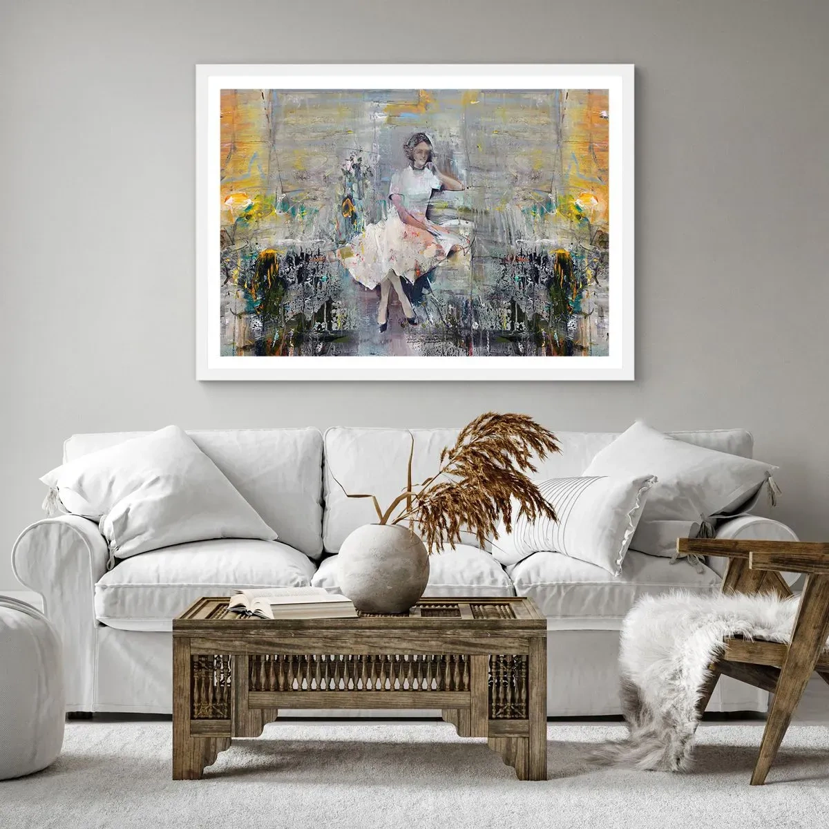 Pôster em moldura branca - Clássica e moderna - 91x61 cm